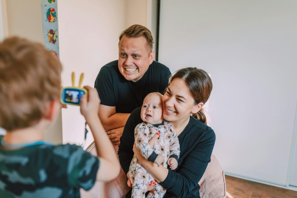 family taking photo