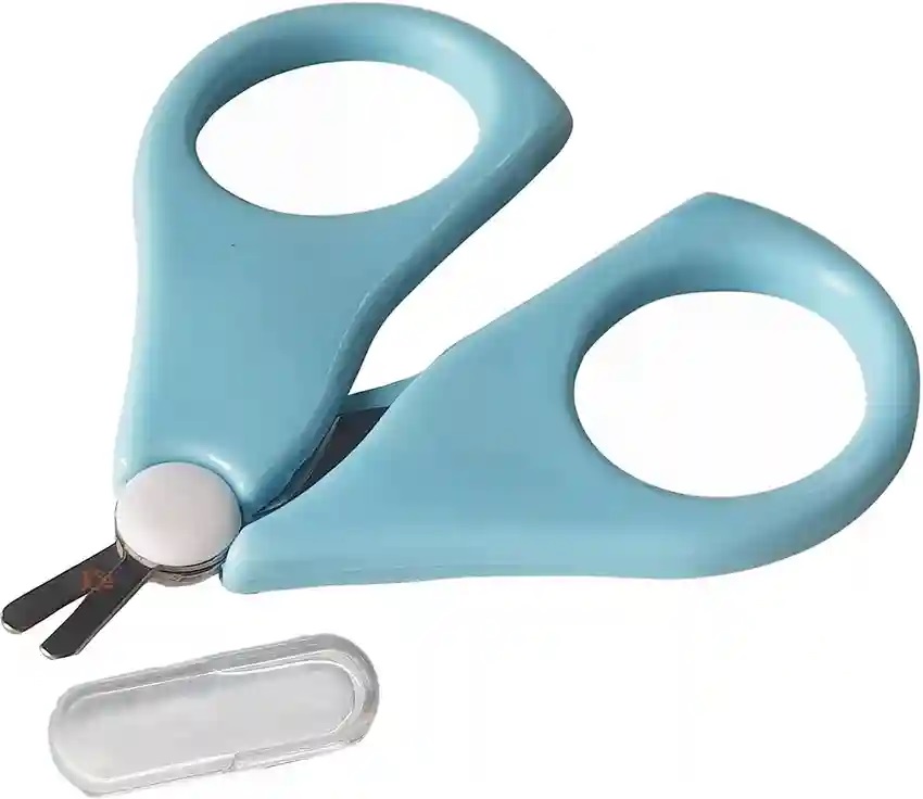 image of a blue baby scissors