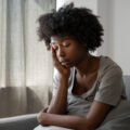 a lady looking tired