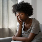 a lady looking tired