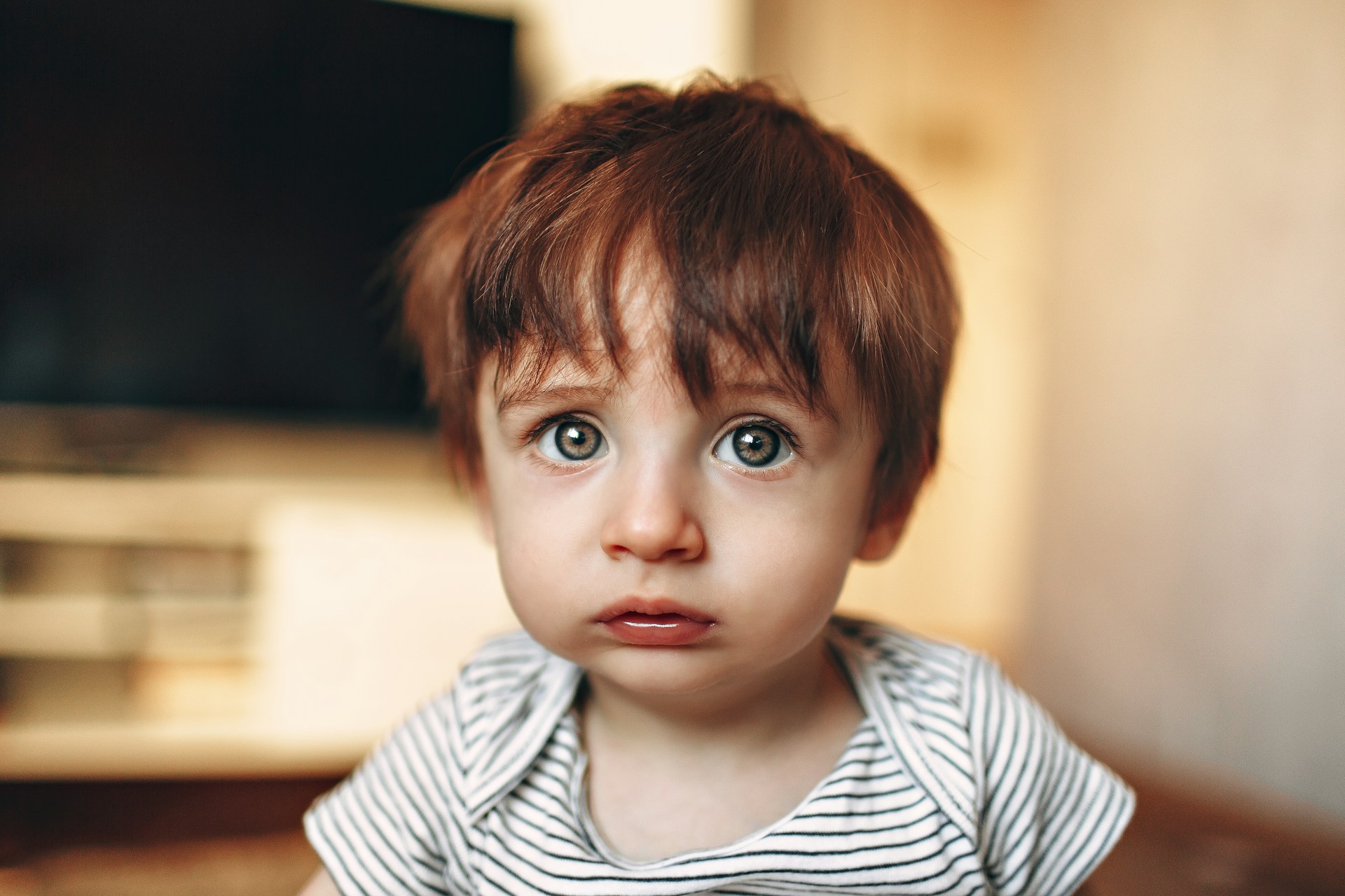a baby looking blank
