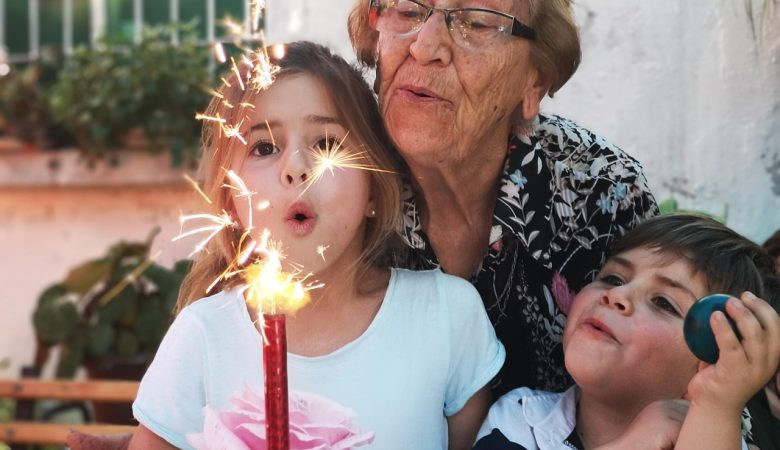 image of grandmother and grandkids